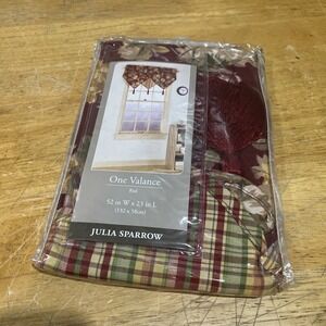 Home Trends Julia Sparrow Floral Flower Valance 52"X 23" Cottage Rose Maroon